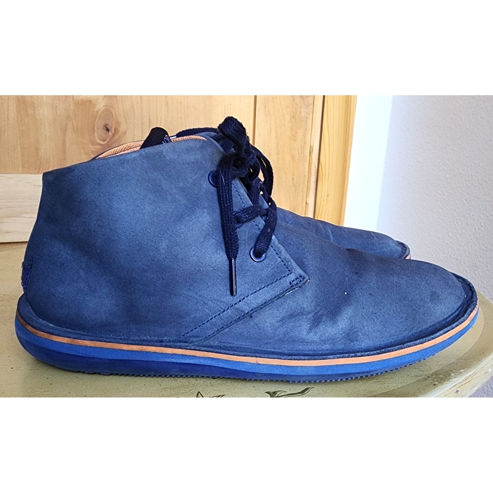 Camper EU 42 Blue Nubuck Leather Beetle Chukka Boots Lace Up Minimalist Indie